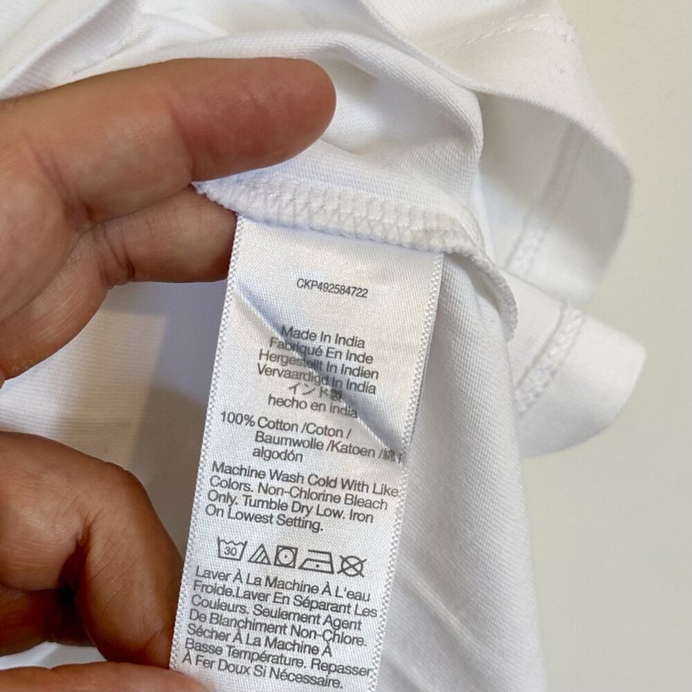 NWT Madewell Cotton Perfect Crewneck Tee in Eyelet White - Size: XXS - Picture 5 of 10